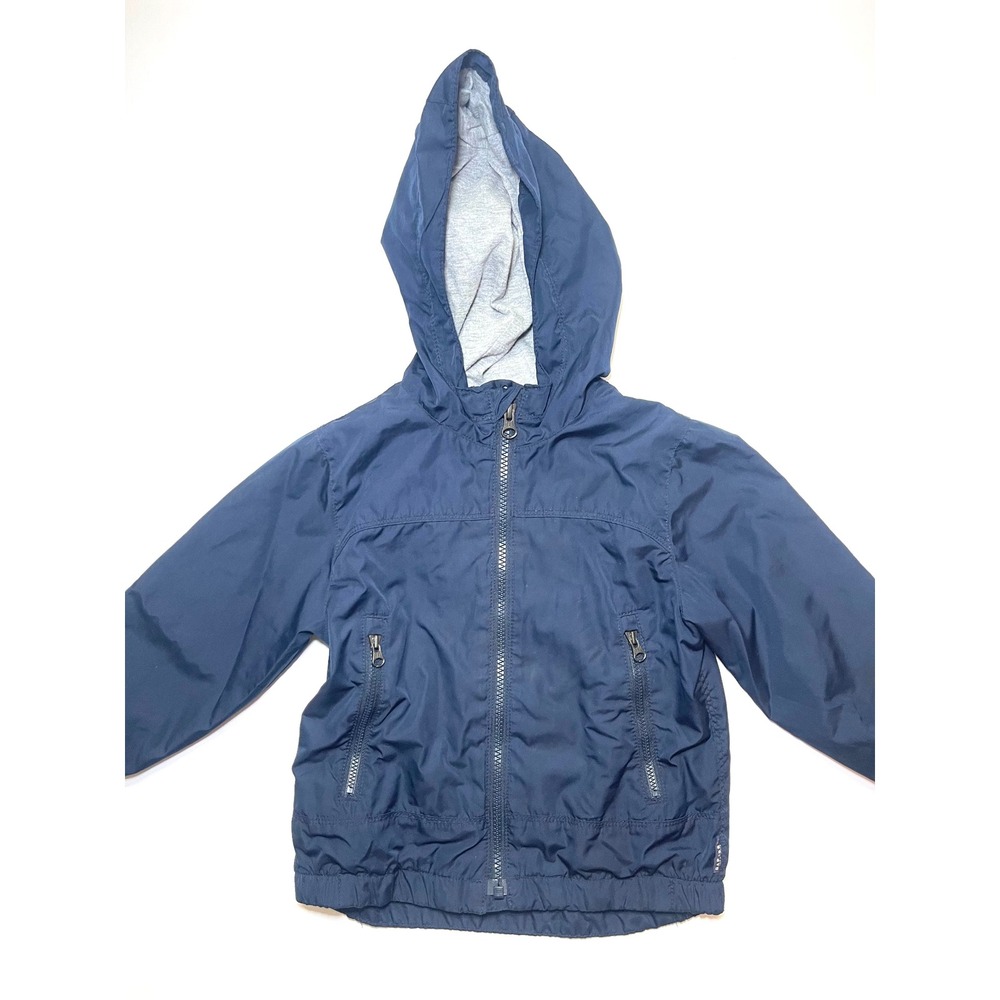 Baby GAP Toddler 3T Navy Blue Hooded Rain Wind Winter Jacket Full Zip 0214